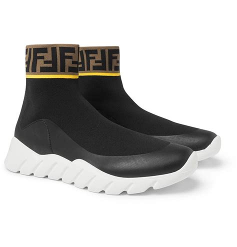 fendi velvet sock sneakers|Fendi knit high top sneakers.